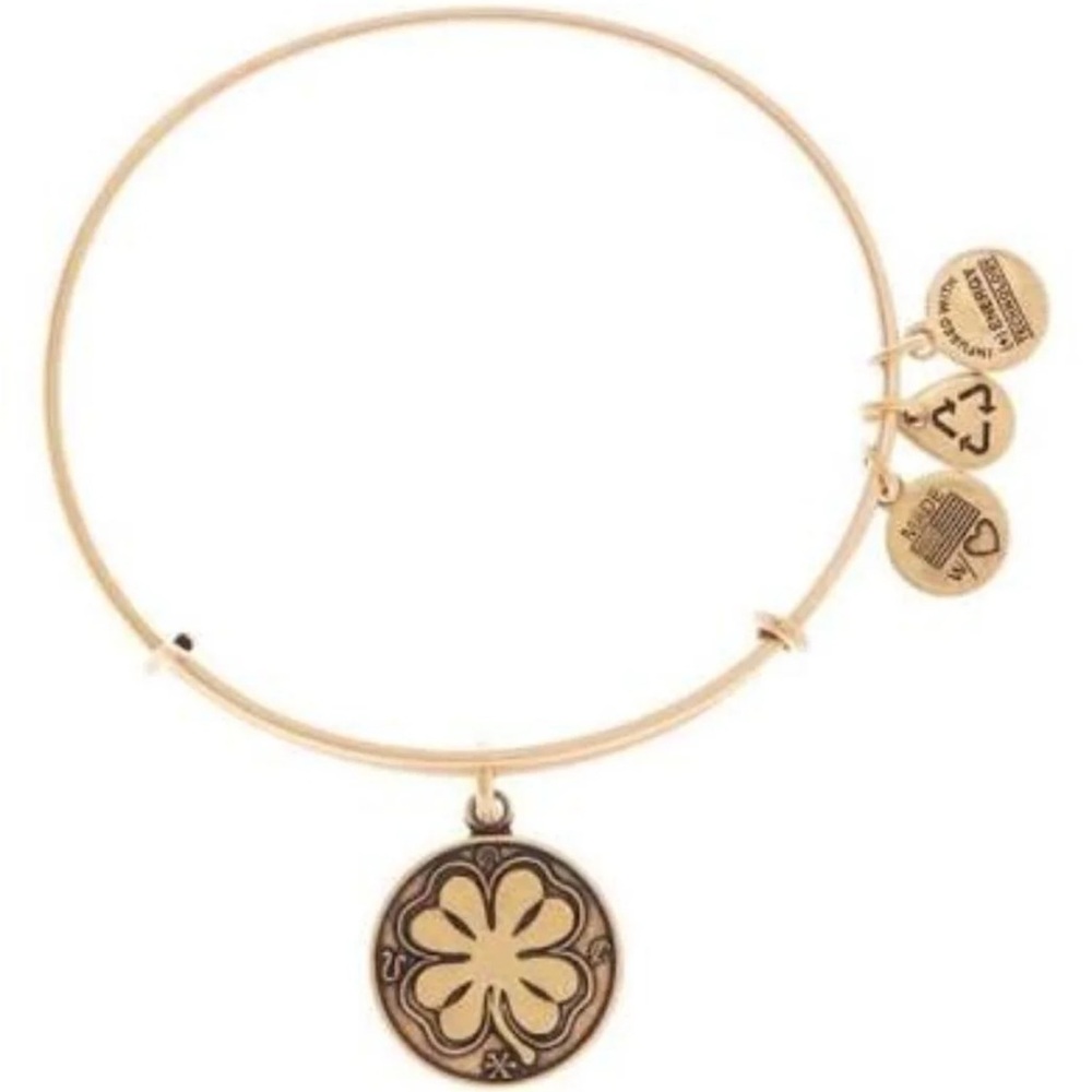 Alex and Ani Four Leaf Clover Charm Bangle Bracelet NWT